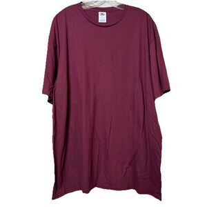 Delta Soft Maroon Dark Red Solid Color Plain T-shirt Unisex 2XL New Without Tags